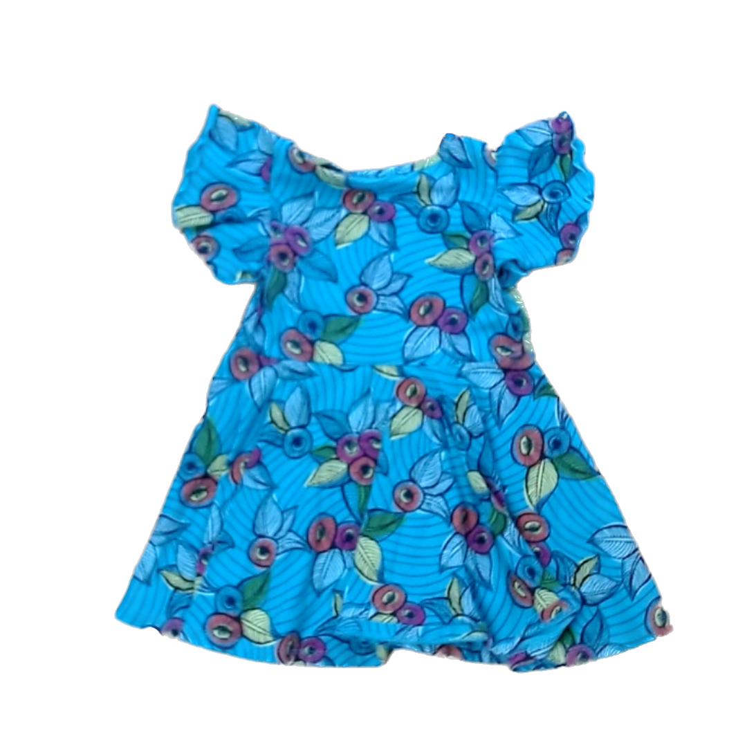 Tea Collection Girls Blue Berries and Flowers Dress Size: 3T Blue Berries and Flowers