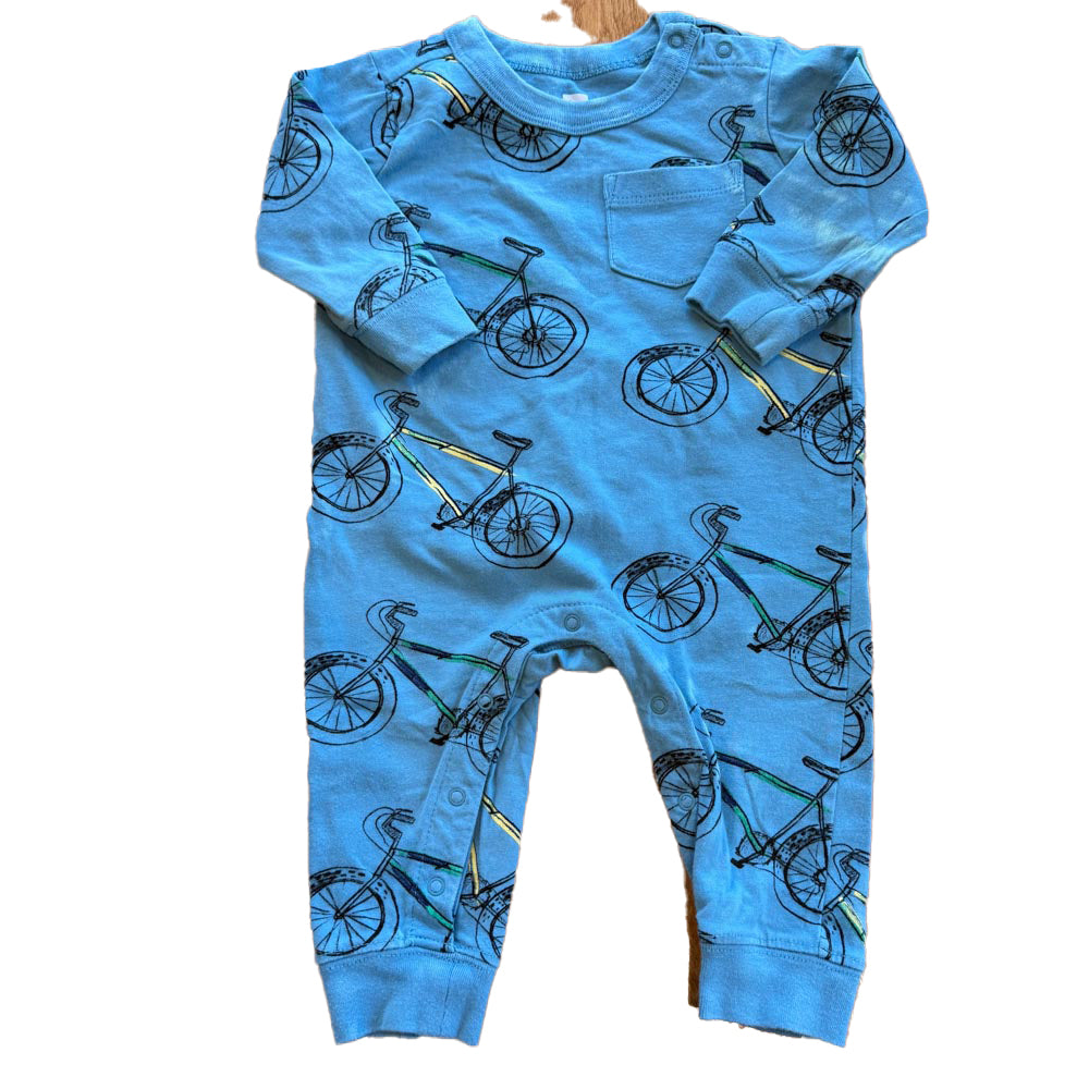 Tea Boys Blue Bicycles Long Sleeve Outfit Size: 6-9 Months Blue Bicycles