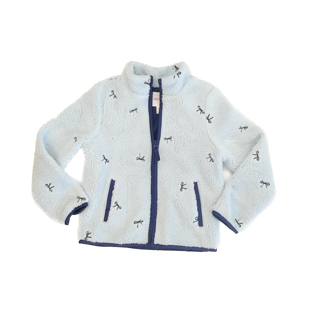 Cat & Jack Girls Blue Bows Fleece Size: 8 Years Blue Bows