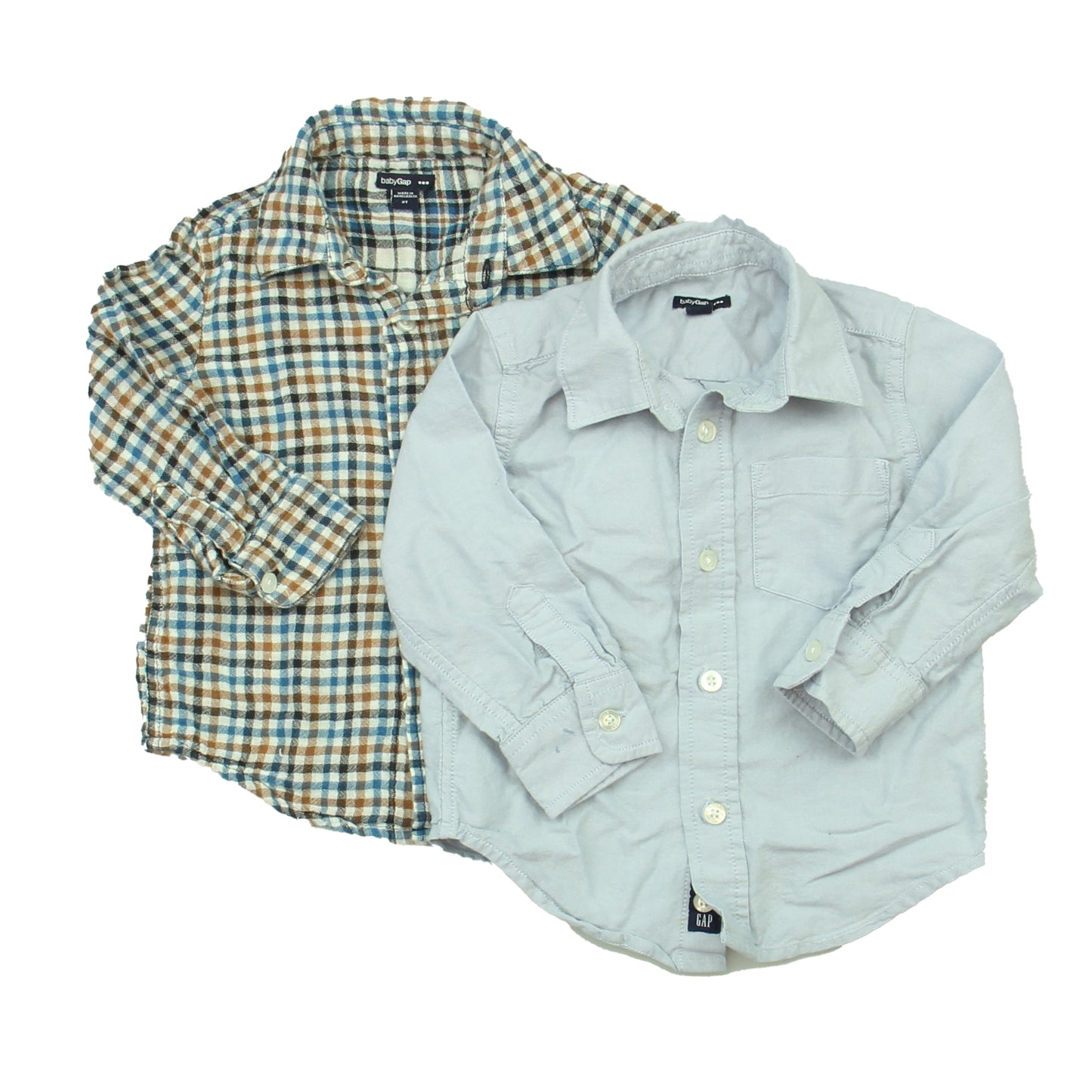 Gap Boys Blue | Brown Plaid Button Down Long Sleeve Size: 2T Blue | Brown Plaid