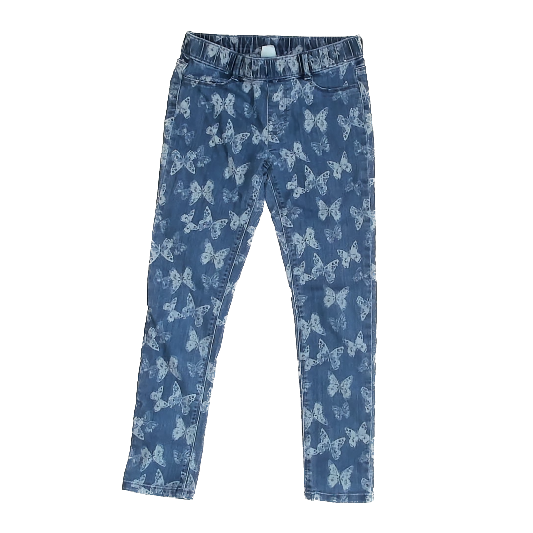 Gymboree Girls Blue Butterflies Jeans Size: 8 Years Blue Butterflies