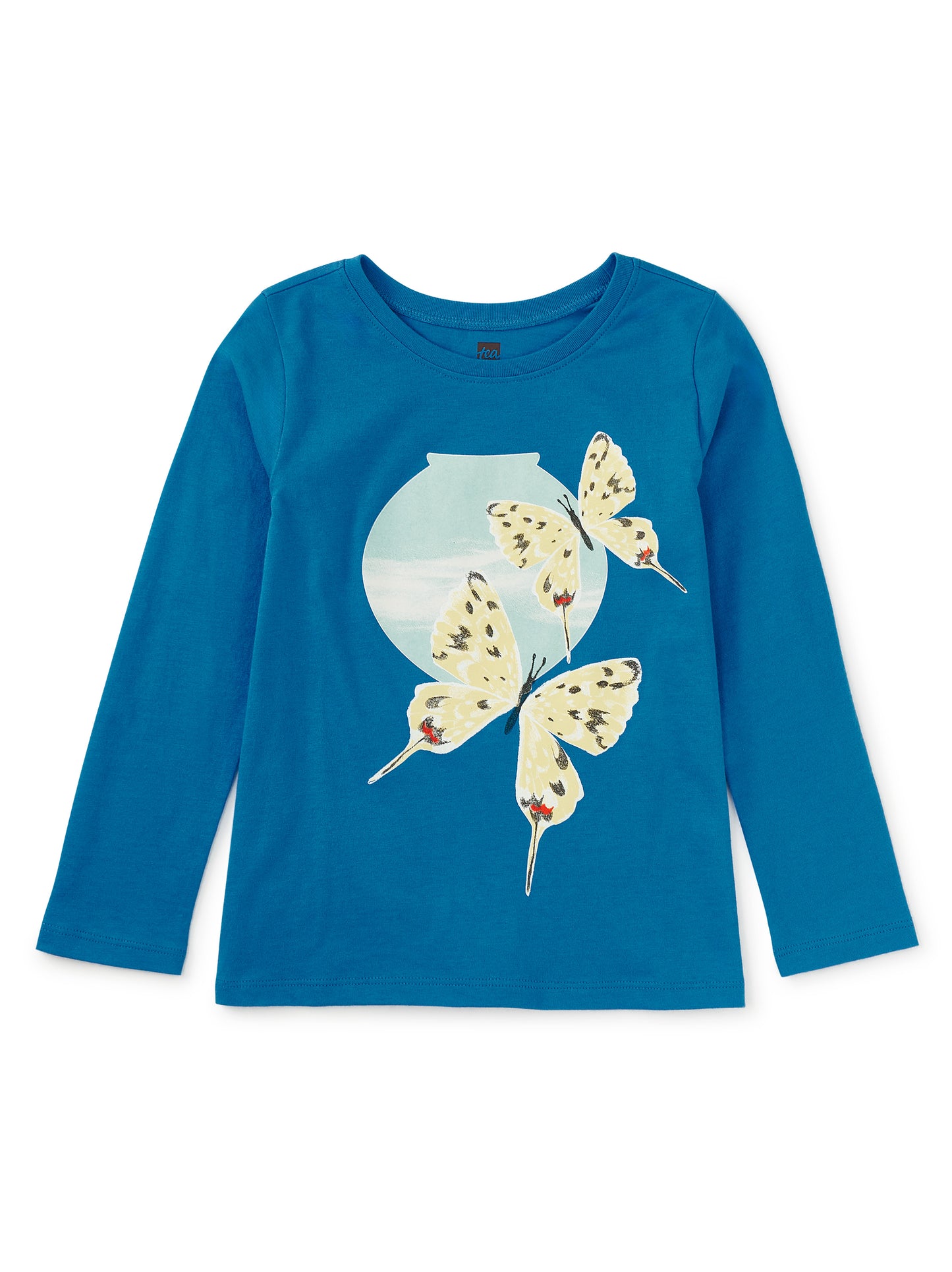 Tea Collection Girls Blue Butterfly Long Sleeve T-Shirt Size: 5T Blue Butterfly