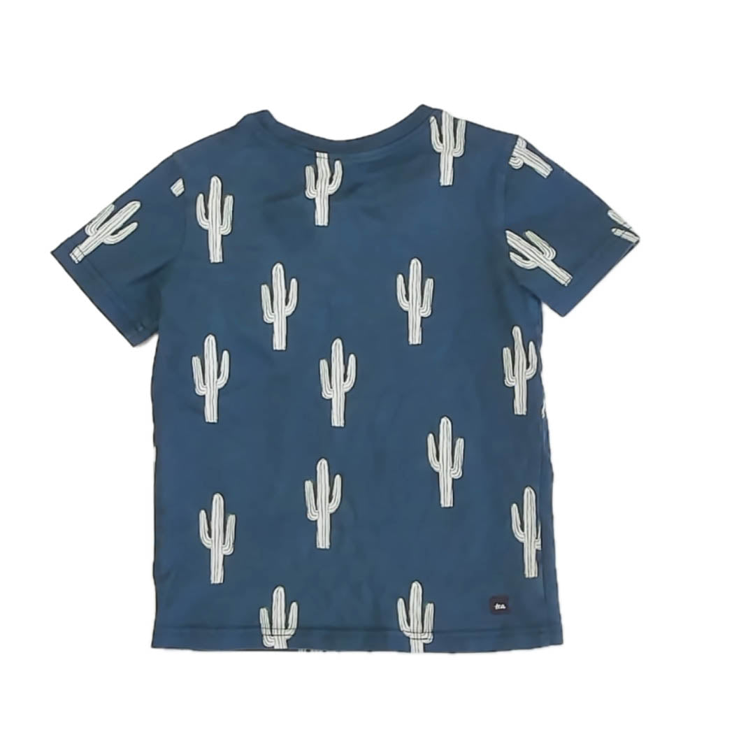 Tea Collection Boys Blue Cactus T-Shirt Size: 7 Years Blue Cactus