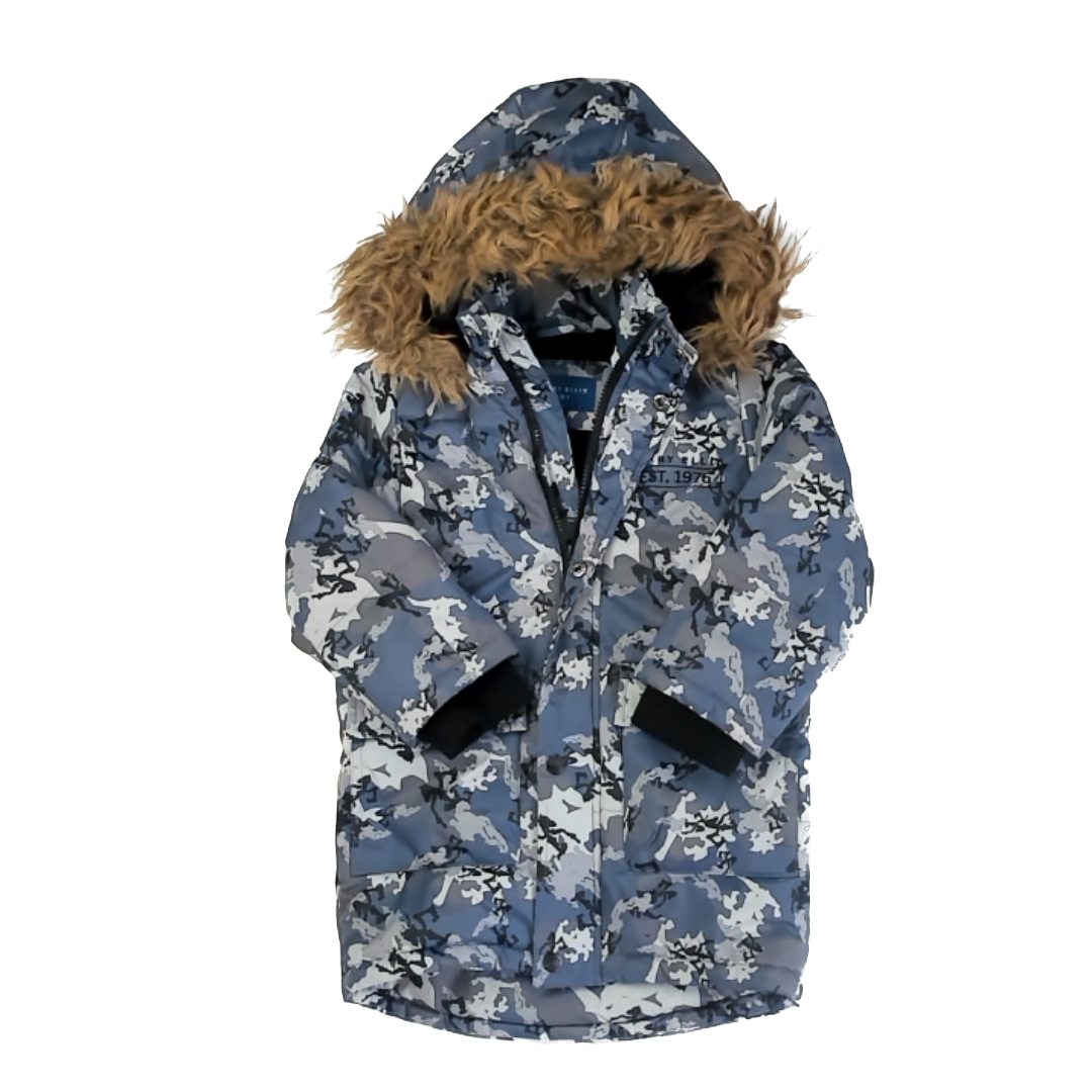 Perry Ellis Boys Blue Camo Winter Coat Size: 4T Blue Camo