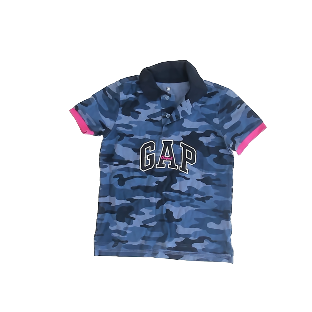 Gap Boys Blue Camo Polo Shirt Size: 6 Years Blue Camo