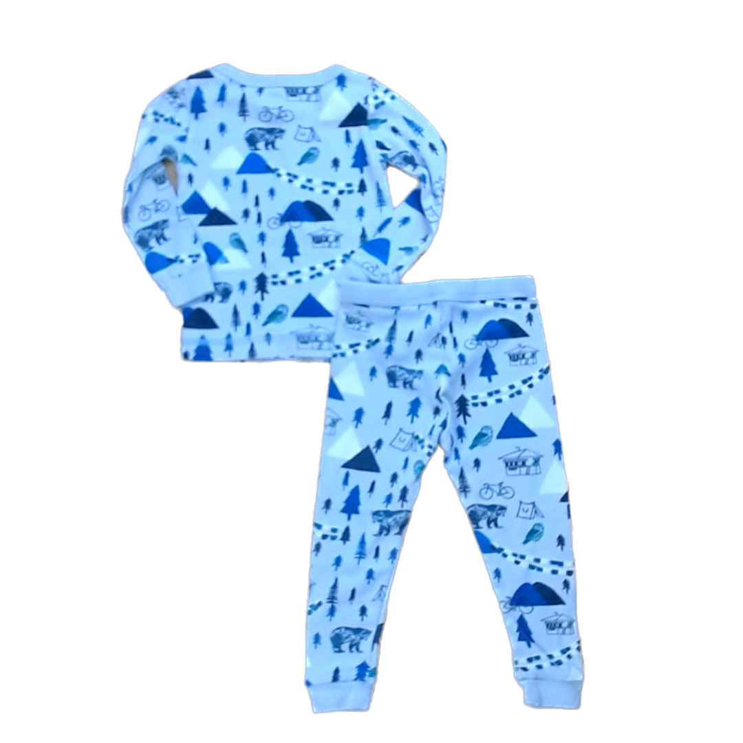 Tea Collection Unisex Blue Camping 2-piece Pajamas Size: 12-18 Months Blue Camping