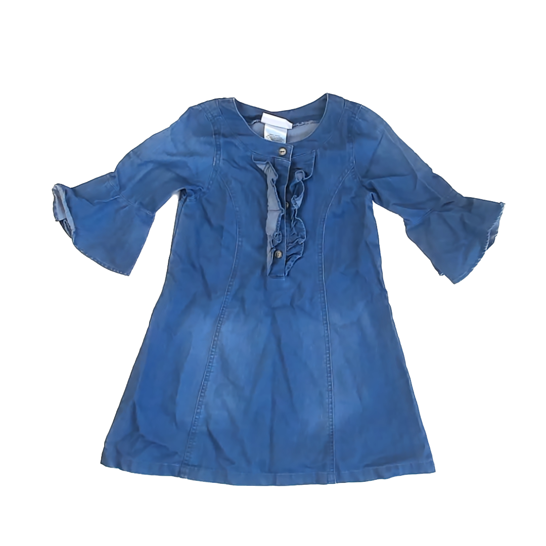 Bonnie Jean Girls Blue Chambray Dress Size: 5T Blue Chambray