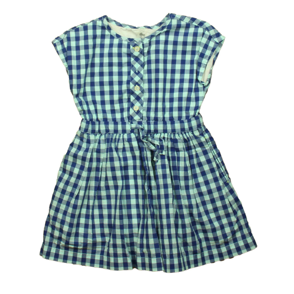 Primary.com Girls Blue Check Dress Size: 3T