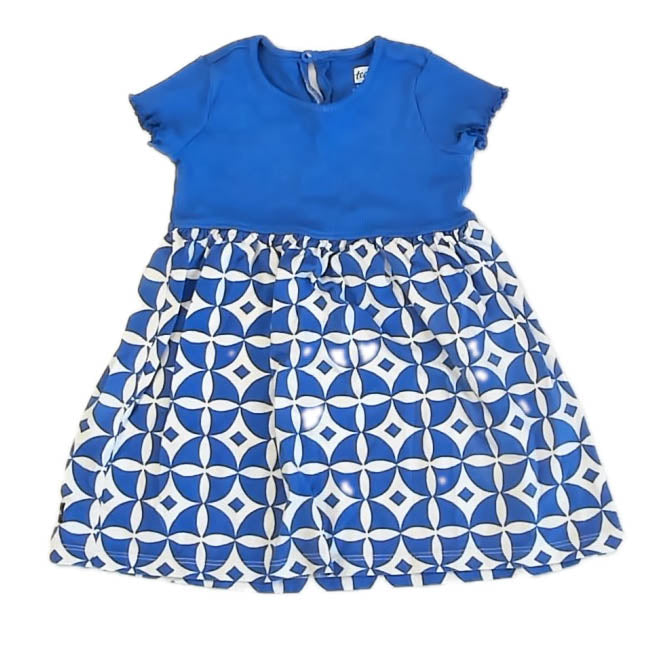 Tea Collection Girls Blue Check Dress Size: 18-24 Months Blue Check