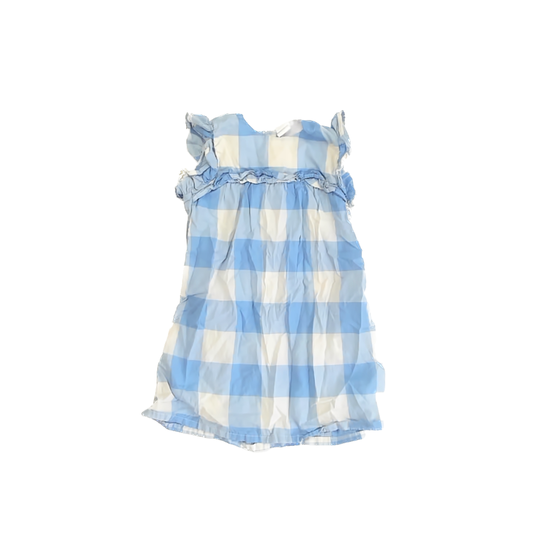 H&M Girls Blue Checked Dress Size: 3T Blue Checked