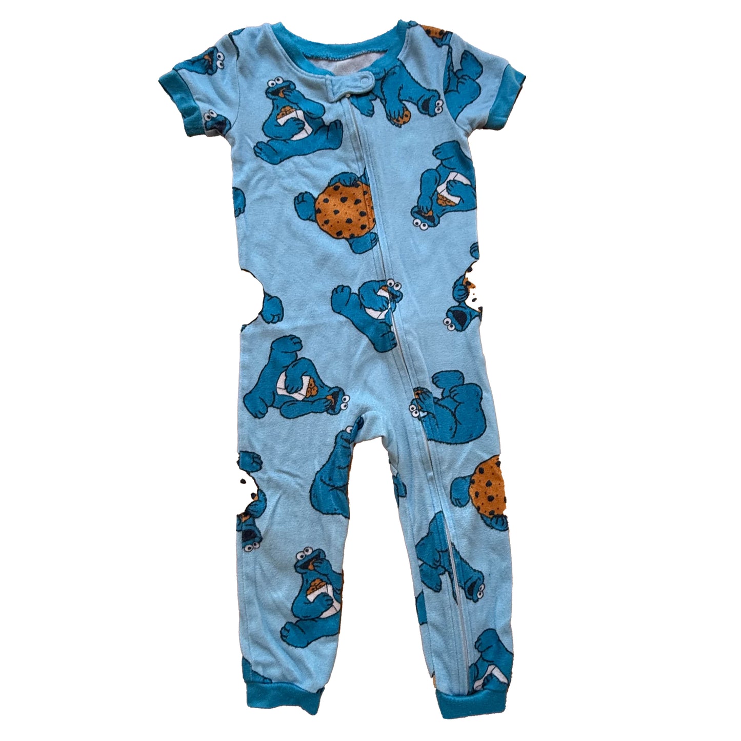 Sesame Street Boys Blue Cookie Monster 1-piece Non-footed Pajamas Size: 18 Months Blue Cookie Monster