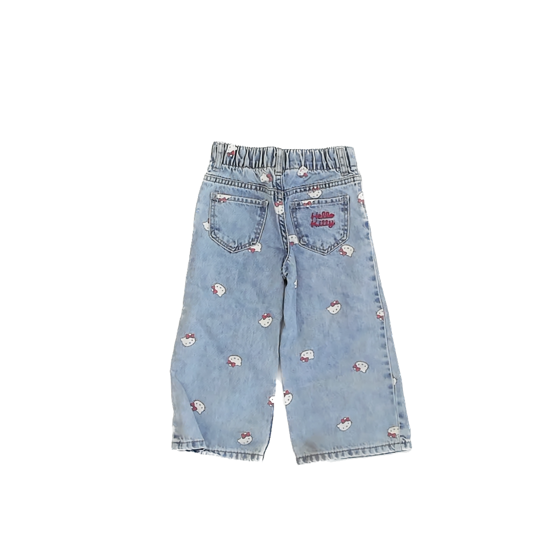 H&M Girls Blue Denim | Hello Kitty Jeans Size: 2T Blue Denim | Hello Kitty