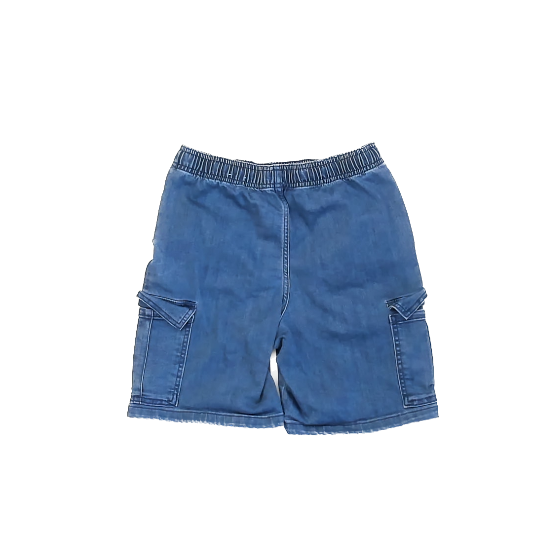 Epic Threads Boys Blue Denim Cargo Shorts Size: L Blue Denim