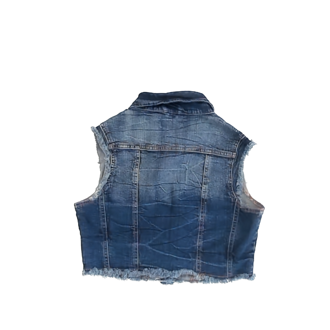 New Look Girls Blue Denim Vest Size: S (6-7) Blue Denim