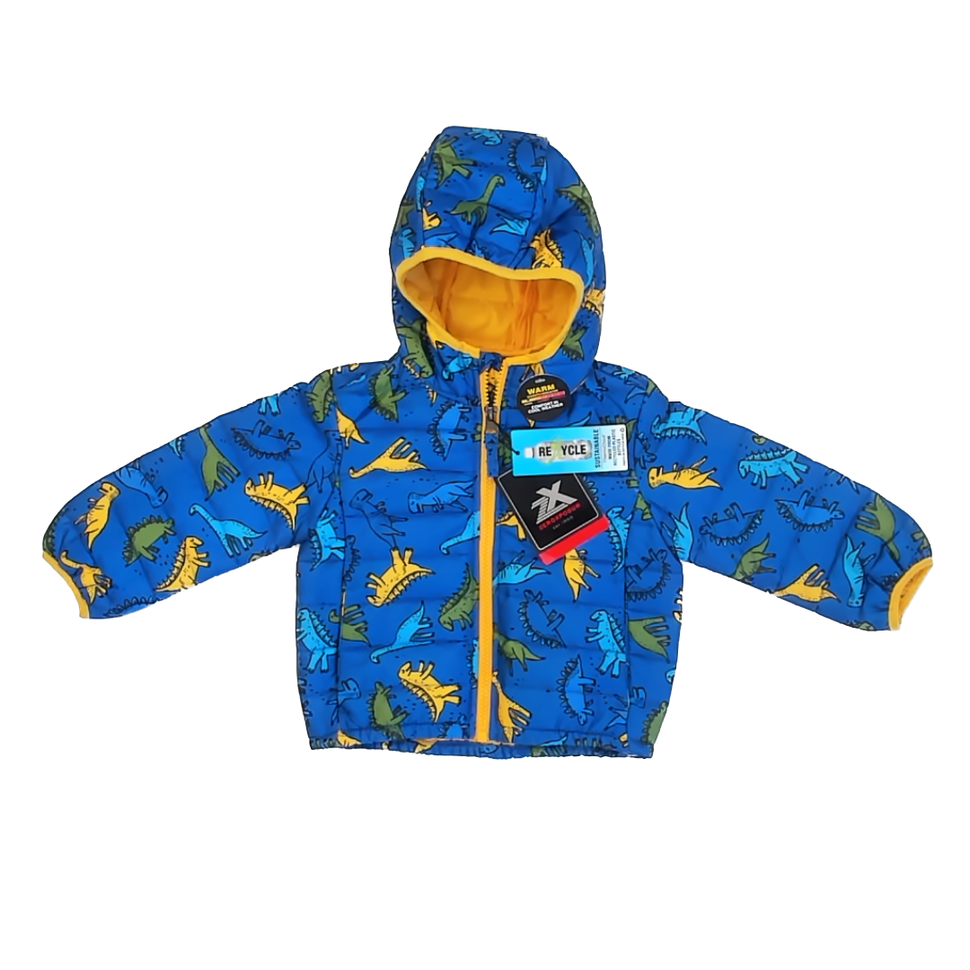 ZeroXposur Boys Blue Dinosaur Winter Coat Size: 12-18 Months Blue Dinosaur