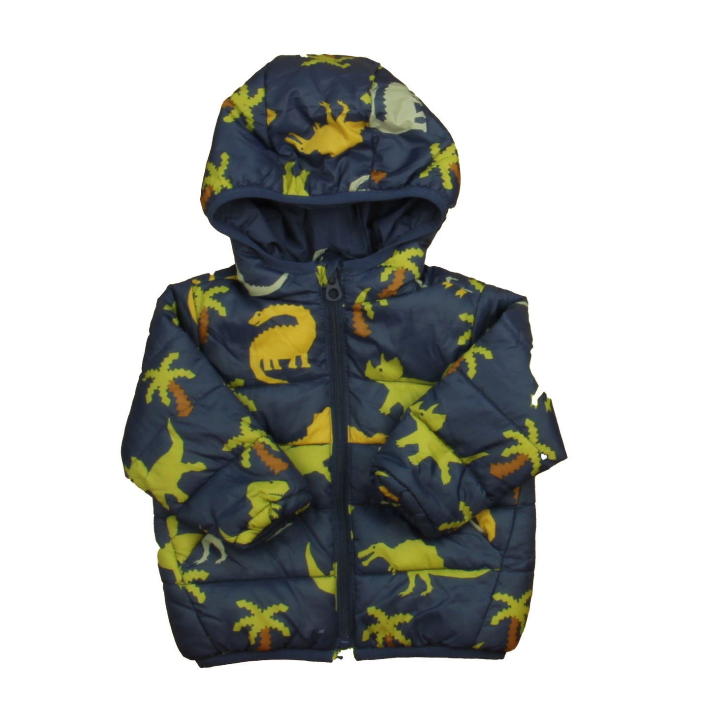Zara Boys Blue Dinosaur Winter Coat Size: 6-9 Months Blue Dinosaur