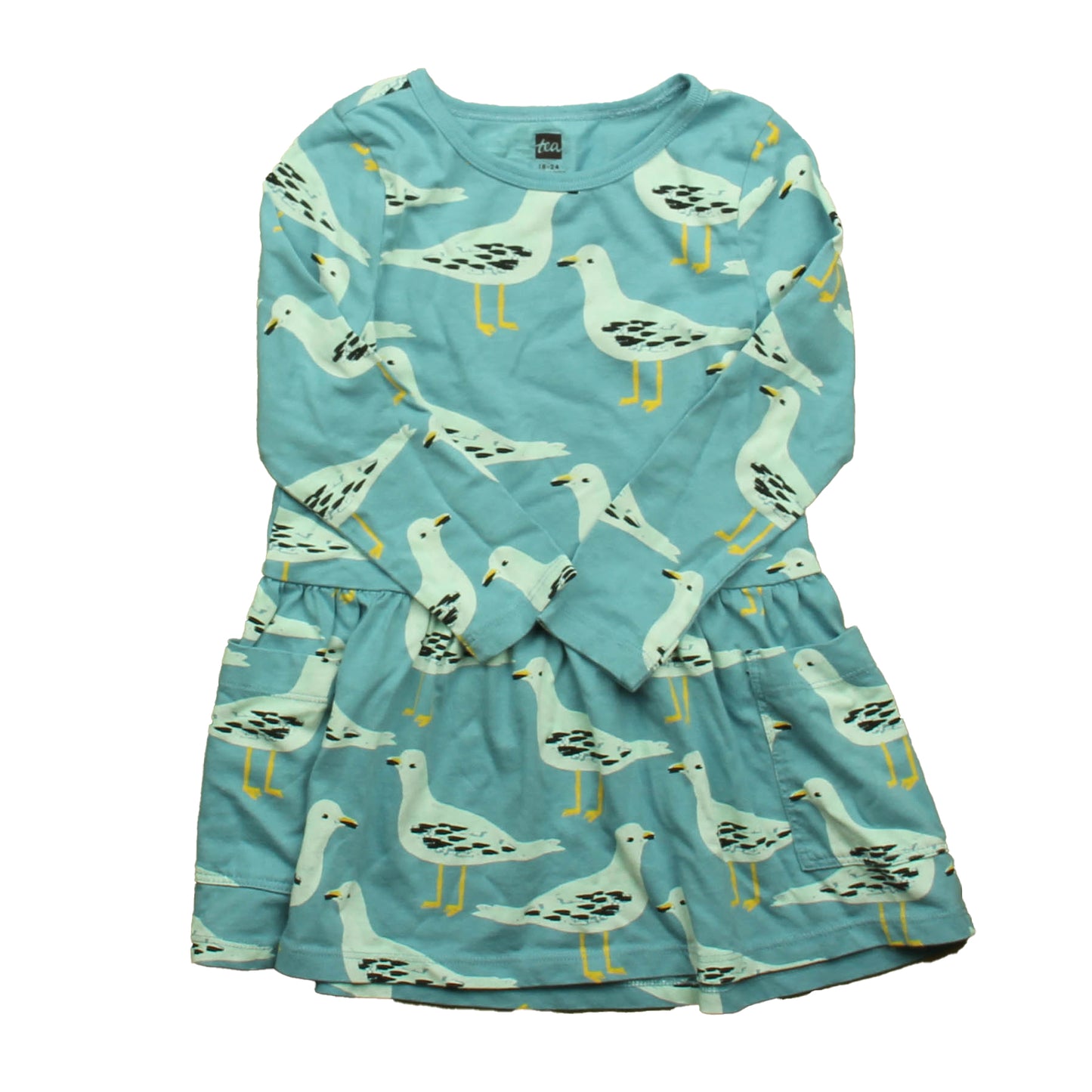 Tea Girls Blue Ducks Dress Size: 18-24 Months Blue Ducks