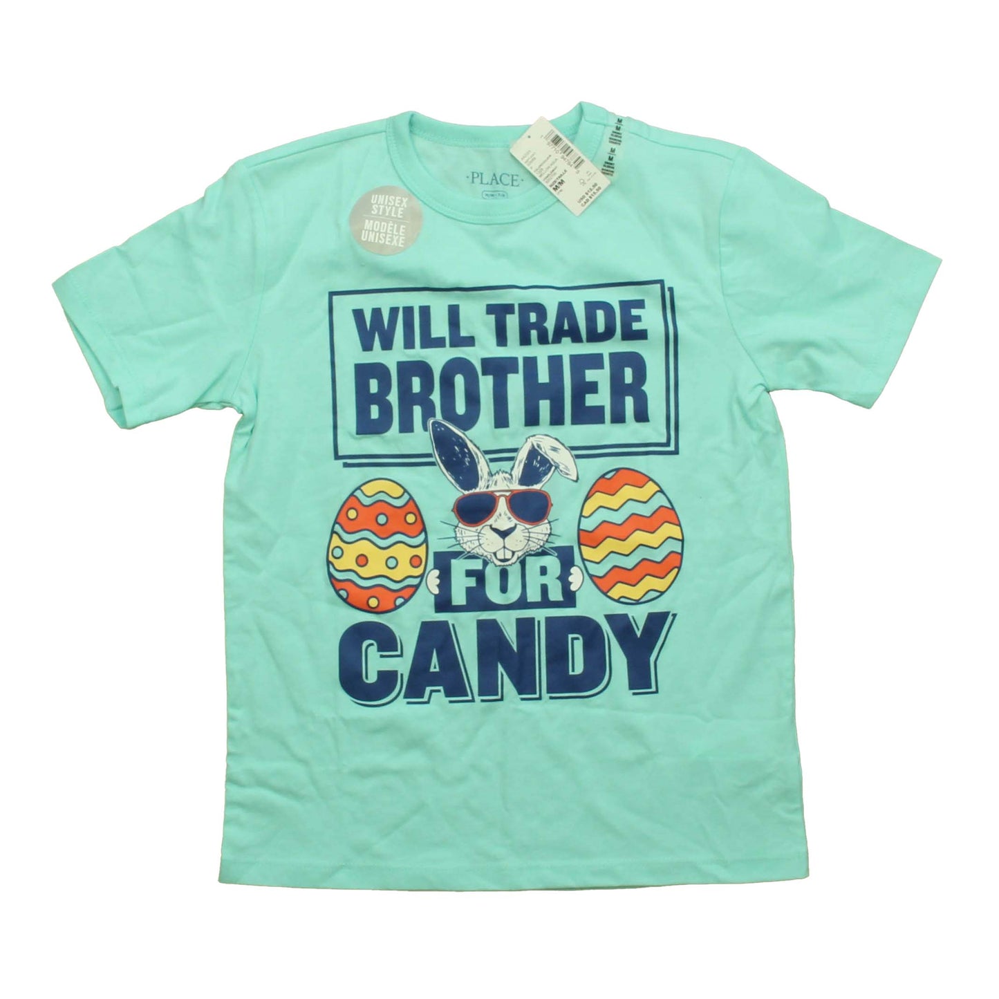 The Children's Place Unisex Blue Easter T-Shirt Size: 7-8 Years Blue Easter