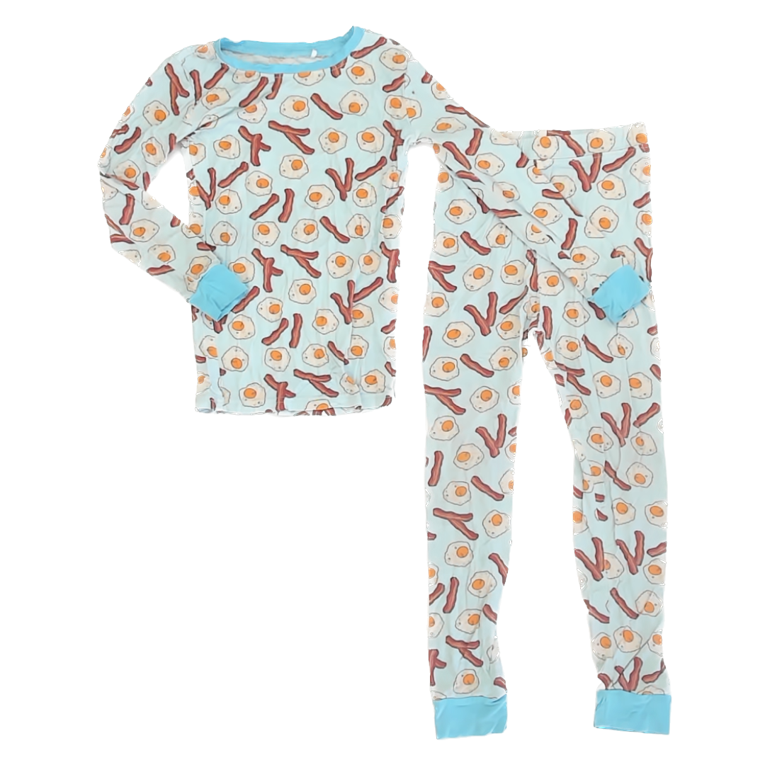 Unknown Brand Boys Blue Eggs & Bacon 2-piece Pajamas Size: 8 Years* Blue Eggs & Bacon