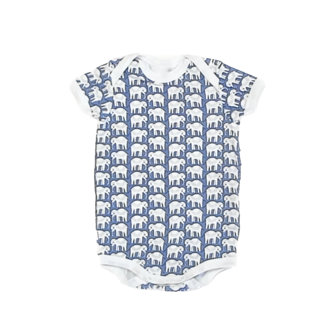 Roller Rabbit Unisex Blue | Elephants Onesie Size: 0-3 Months Blue | Elephants