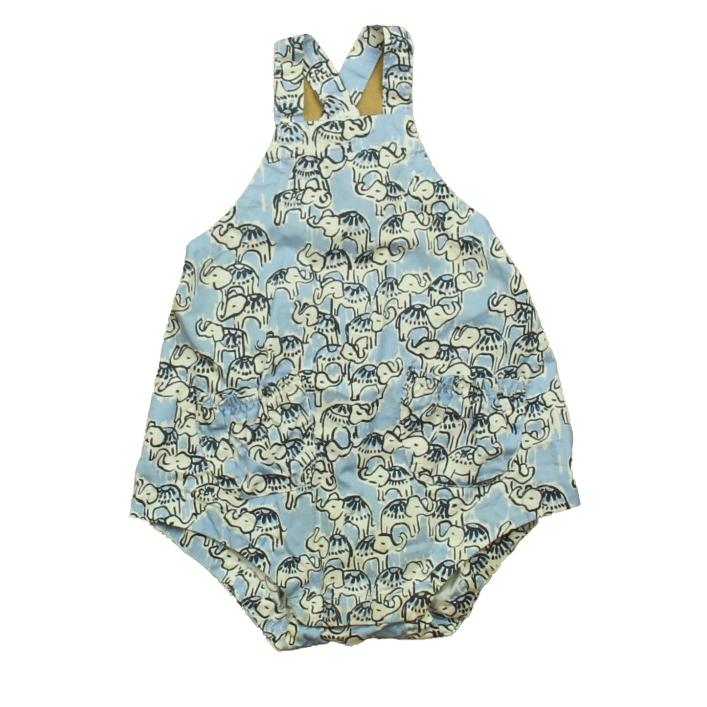 Classic Prep Girls Blue Elephants Romper Size: 12-18 Months Blue Elephants