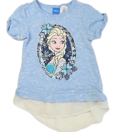 Disney Girls Blue Elsa T-Shirt Size: 6 Years Blue Elsa
