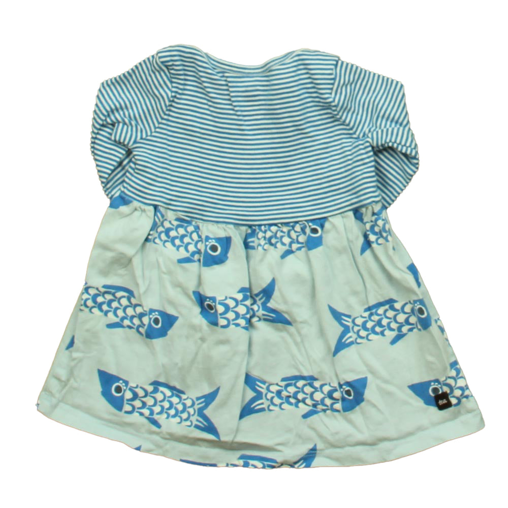 Tea Collection Girls Blue Fish Dress Size: 9-12 Months Blue Fish