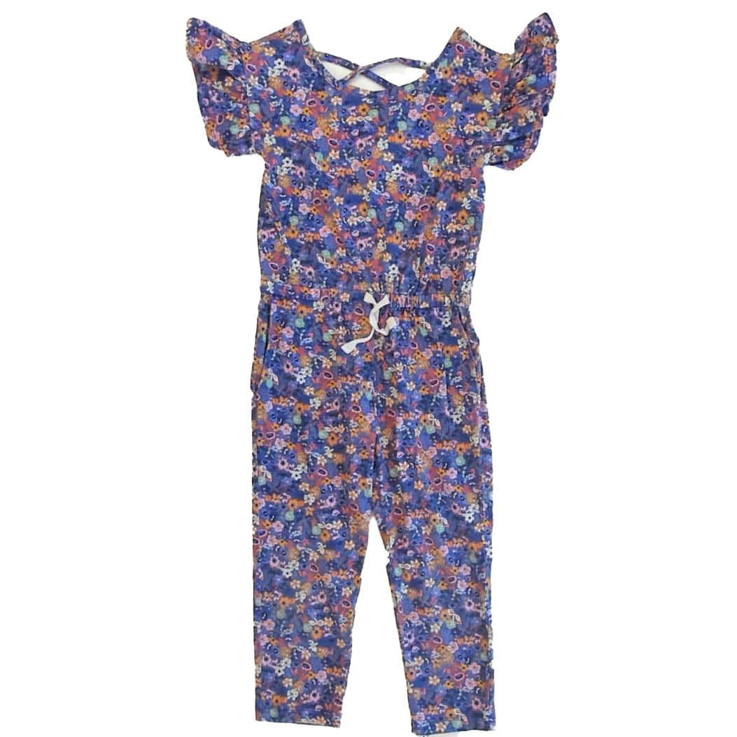 Tea Collection Girls Blue Floral Romper Size: 4T Blue Floral