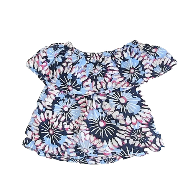 Hatley Girls Blue Floral Blouse Size: 3T Blue Floral