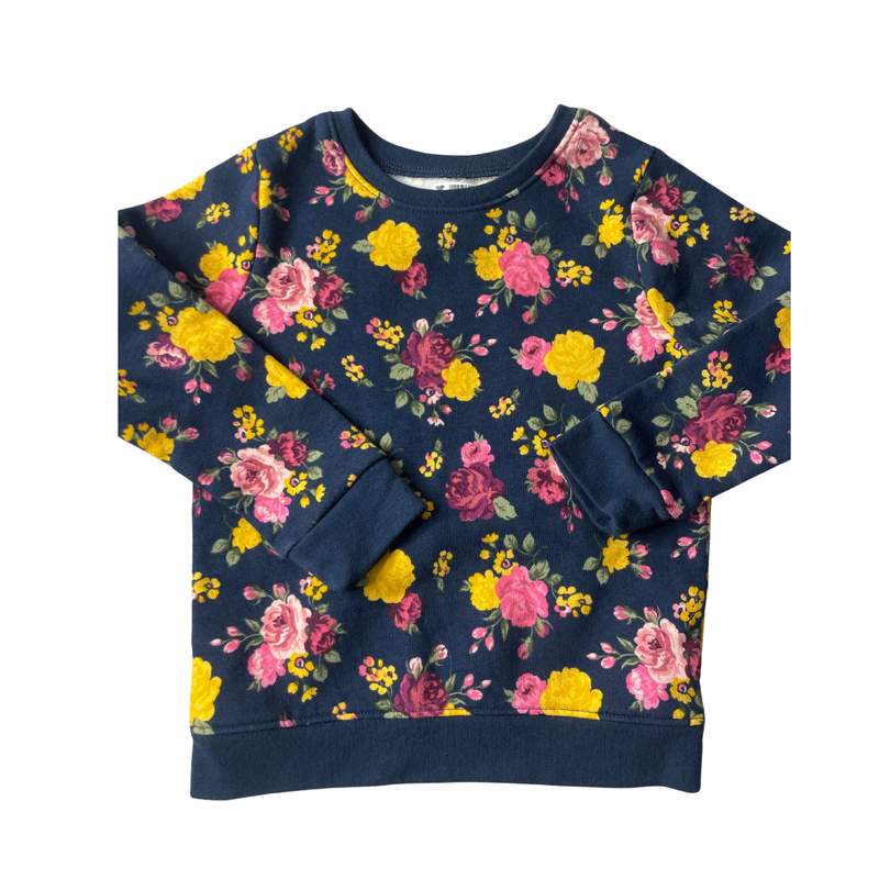 Girls Blue | Floral Long Sleeve T-Shirt Size: 5T Blue | Floral