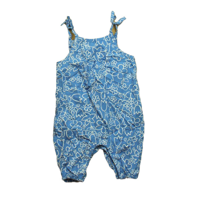 Hanna Andersson Girls Blue Floral Romper Size: 3-6 Months Blue Floral
