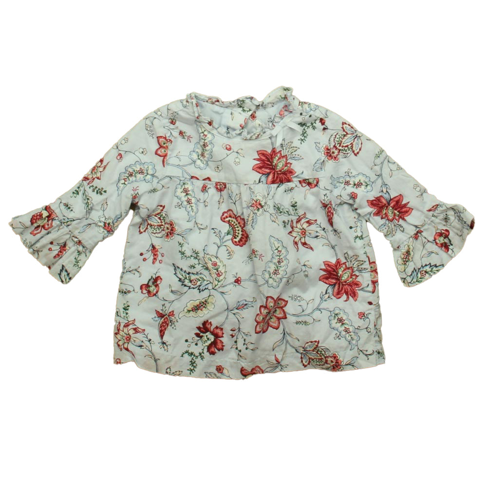Janie and Jack Girls Blue Floral Blouse Size: 2T Blue Floral