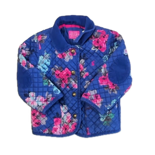 Joules Girls Blue Floral Jacket Size: 2-3T Blue Floral