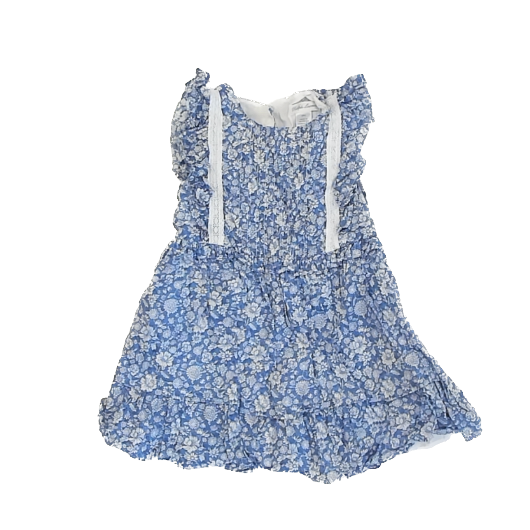 Ralph Lauren Girls Blue Floral Dress Size: 18 Months Blue Floral