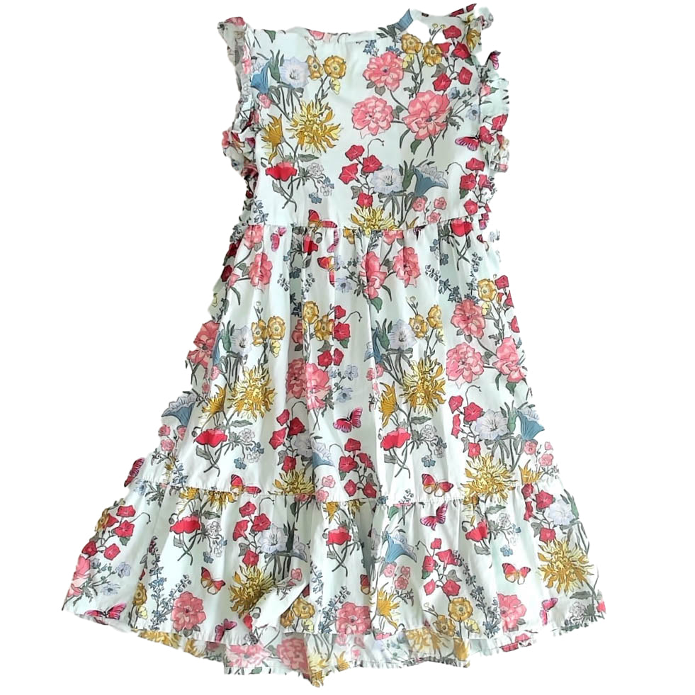 Tea Collection Girls Blue Floral Dress Size: 6 Years Blue Floral
