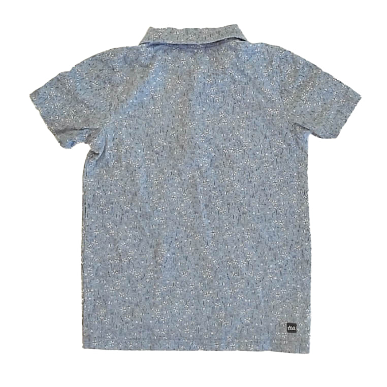 Tea Collection Boys Blue Floral Polo Shirt Size: 10 Years Blue Floral