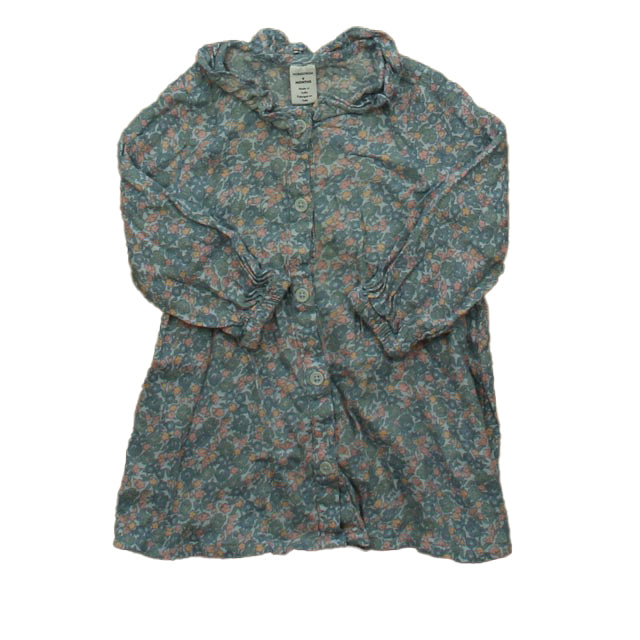 Nordstrom Girls Blue Floral Dress Size: 9 Months Blue Floral