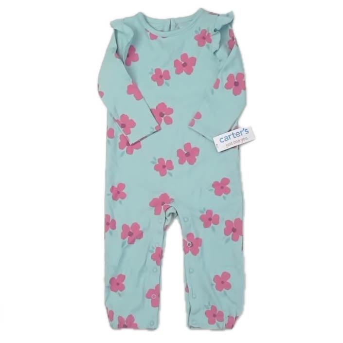 Carter's Girls Blue Floral Long Sleeve Outfit Size: 18 Months Blue Floral
