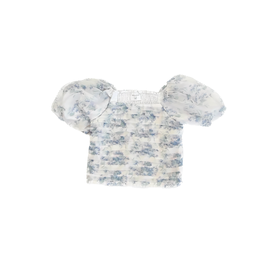 Abercrombie Girls Blue floral Blouse Size: 7-8 years Blue floral