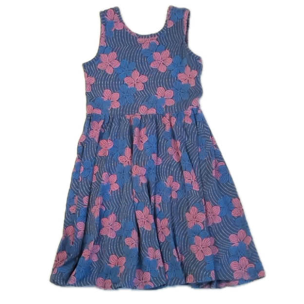 Tea Collection Girls Blue Floral Dress Size: 8 Years Blue Floral