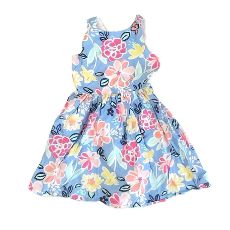 Gymboree Girls Blue Floral Dress Size: 5T Blue Floral