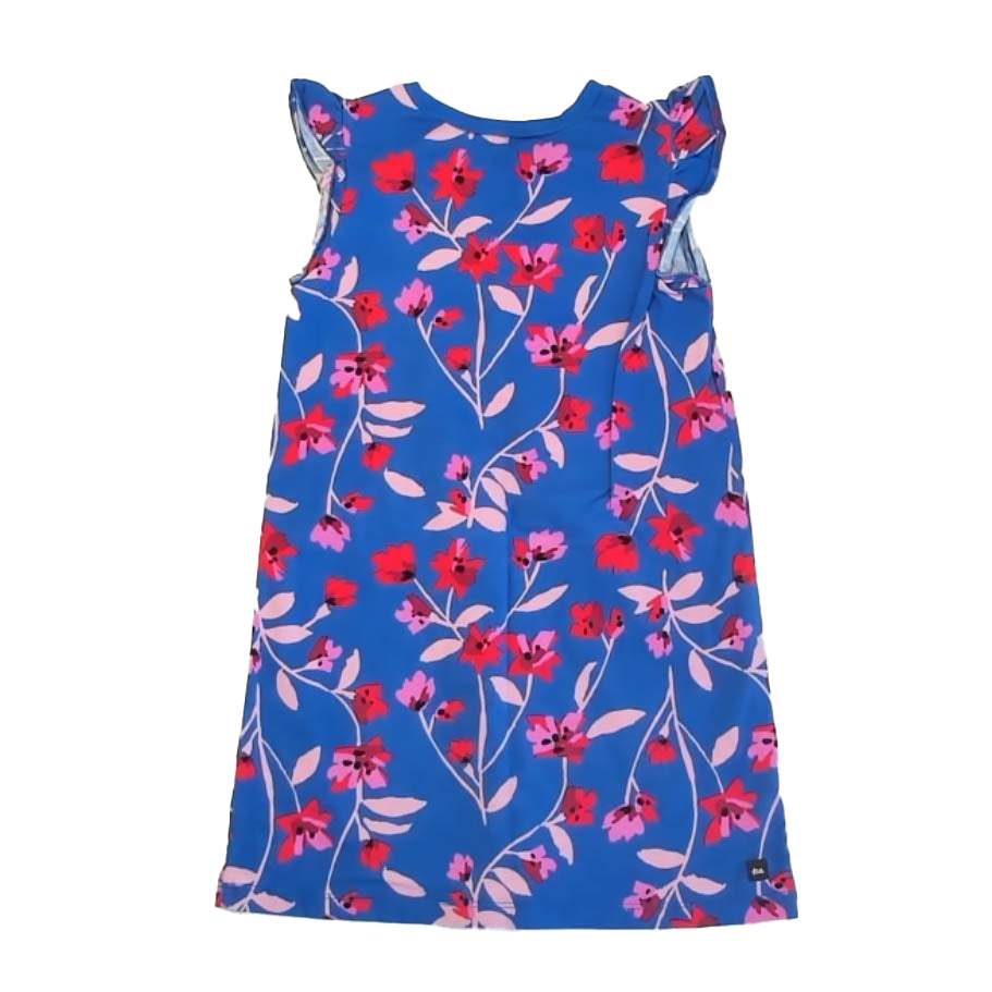 Tea Collection Girls Blue Floral Dress Size: 7 Years Blue Floral