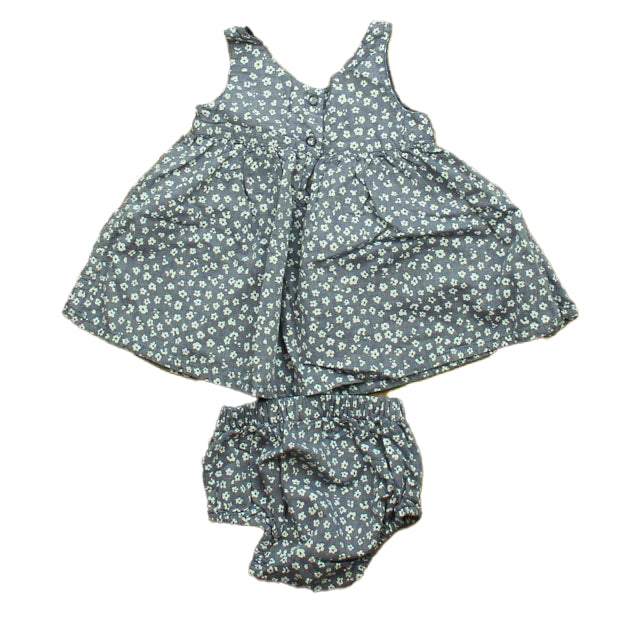 Tea Girls Blue Floral Dress Size: 6-9 Months Blue Floral