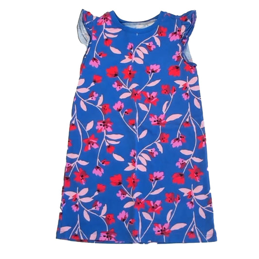 Tea Collection Girls Blue Floral Dress Size: 7 Years Blue Floral