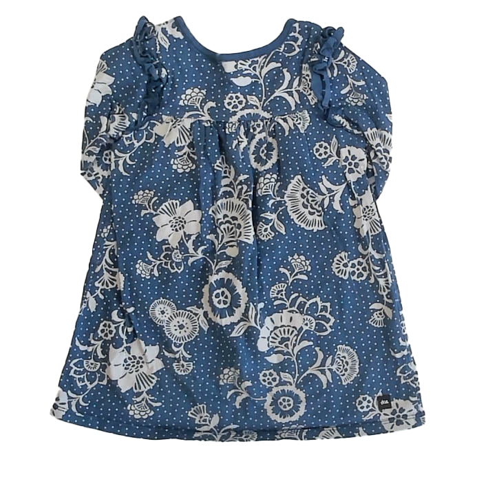 Tea Collection Girls Blue Floral Dress Size: 18-24 Months Blue Floral