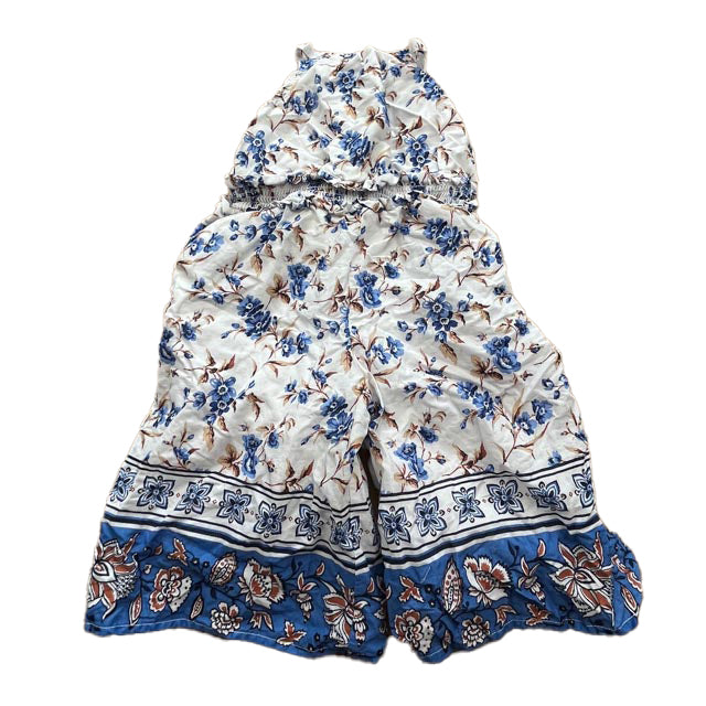 Janie and Jack Girls Blue Floral Romper Size: 2T Blue Floral