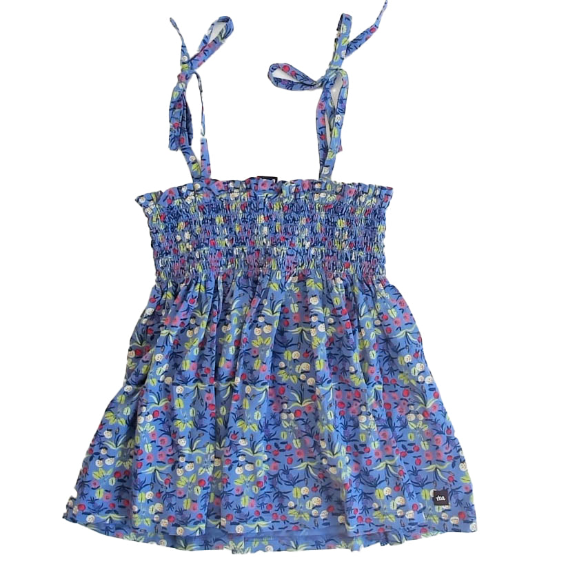 Tea Collection Girls Blue Floral Tank Top Size: 12 Years Blue Floral