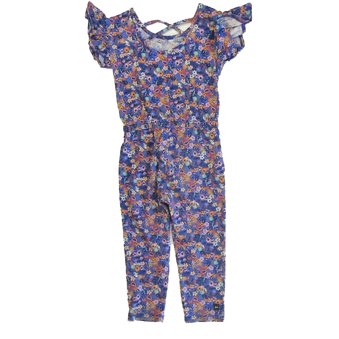 Tea Collection Girls Blue Floral Romper Size: 4T Blue Floral