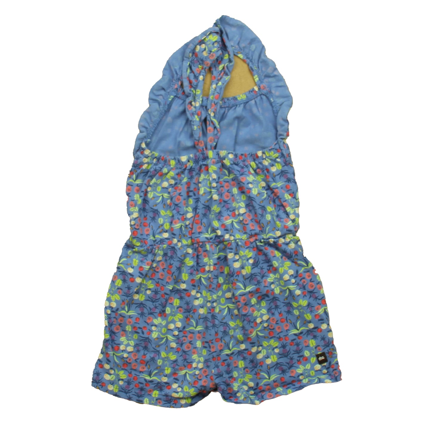 Tea Collection Girls Blue Floral Romper Size: 4-5T Blue Floral