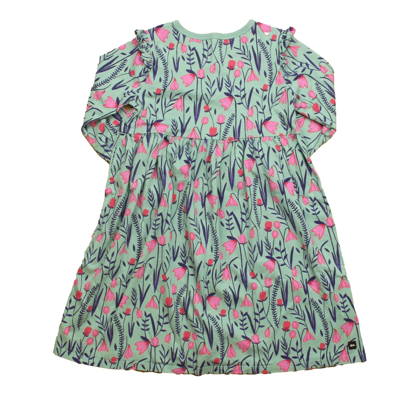 Tea Collection Girls Blue Floral Dress Size: 7 Years Blue Floral